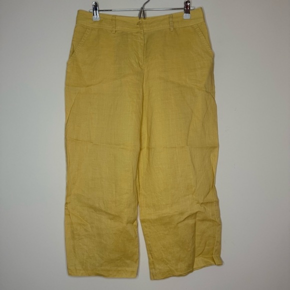 Allison Taylor Pants - VTG ALLISON TAYLOR 100% Linen Buttercup Yellow Capri Pants